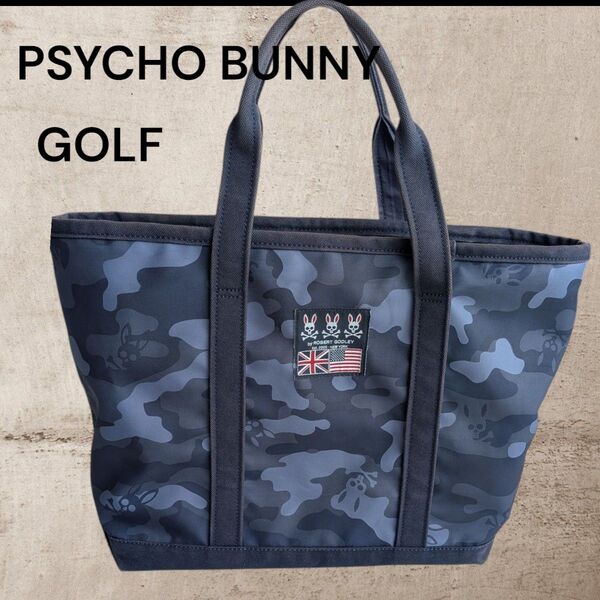 Psycho Bunny サイコバニー トートバッグ ネイビー 迷彩柄 ゴルフ