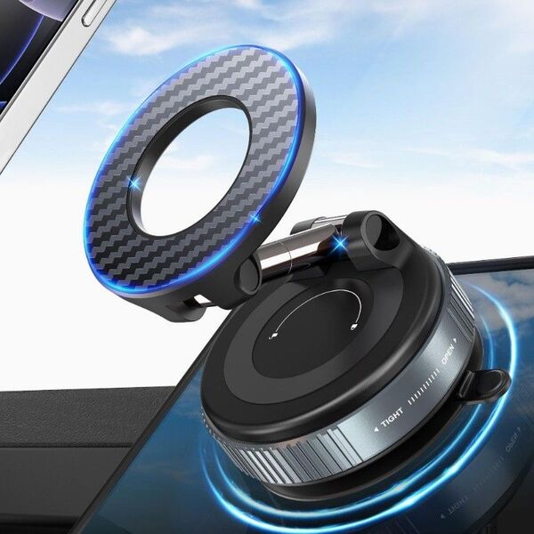 【新品未 使用】スマホホルダー 車 マグネット真空吸盤 & 強力 マグネット】