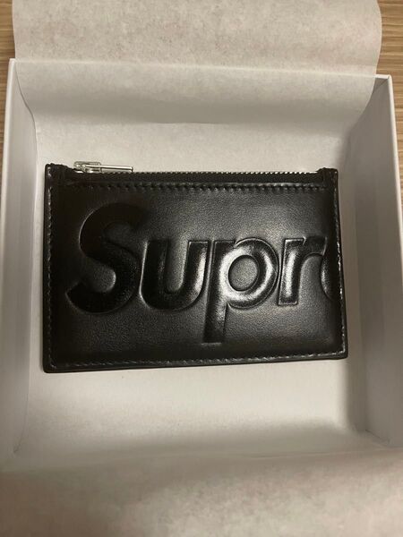 Supreme Leather Zip Card Holder Black 黒 カードケース レザー コインケース カードホルダー