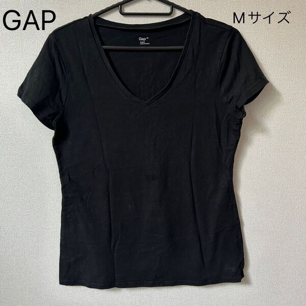 カットソー Tシャツ 半袖 トップス 半袖Tシャツ Vネック コットン 無地 M GAP