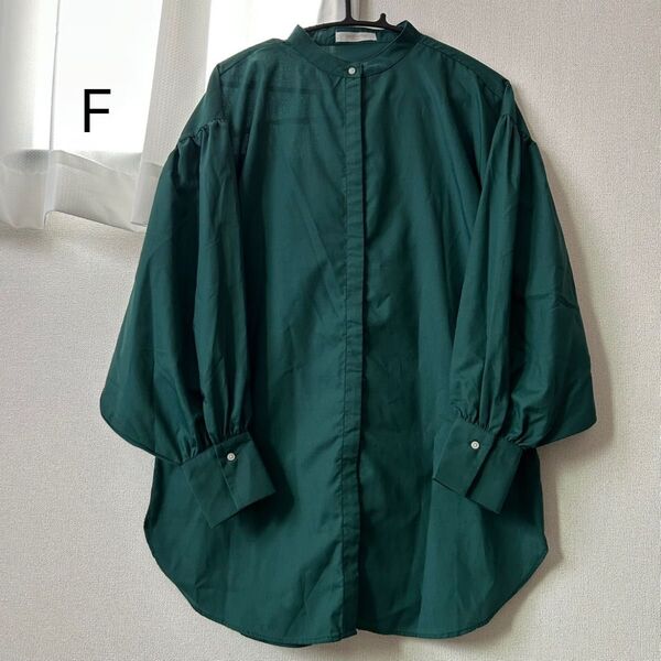 グリーン 長袖シャツ F レディース ブラウス シャツ トップス