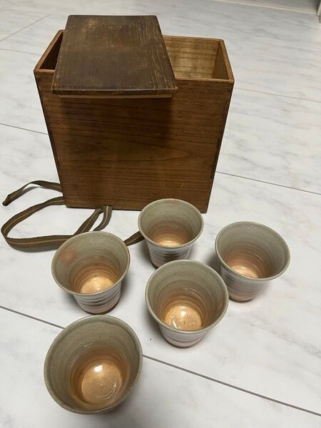 萩焼 煎茶茶碗 湯呑み 5客セット 木箱入り