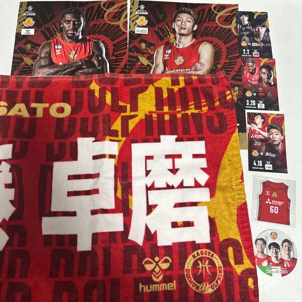 名古屋ダイヤモンドドルフィンズ 24-25選手ネームタオル 佐藤卓磨 パンフレット