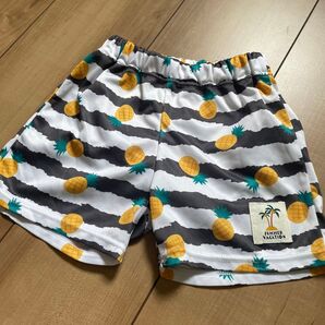 水着 パイナップル柄 ボーダー柄 90サイズ