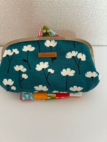 ハンドメイド ポーチ がま口ポーチ がま口ショルダーバック 花柄
