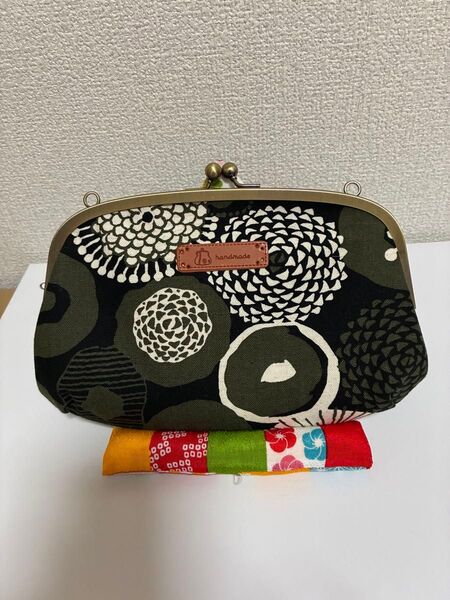 がま口 ハンドメイド 親子長財布 ショルダーバック