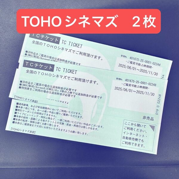 TOHOシネマズ 映画チケット 2枚
