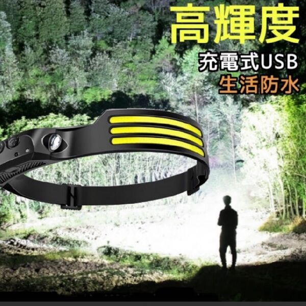 ヘッドライト 充電式 LED USB type-c 釣り 登山 夜釣 キャンプ
