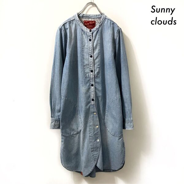 Sunny clouds サニークラウズ★長袖デニムシャツワンピース Lサイズ フェリシモ