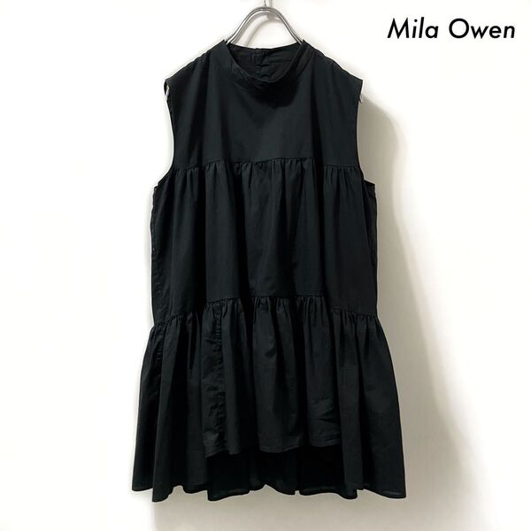 Mila Owen ミラオーウェン★ノースリーブティアードチュニック ブラック 黒