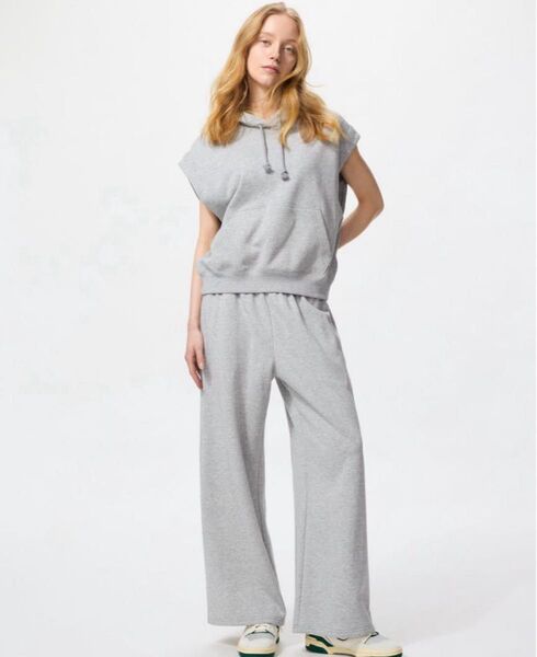 ユニクロ スウェットワイドパンツ XS グレー