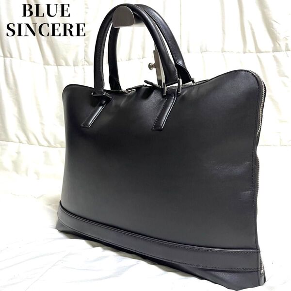【美品】ブルーシンシア ビジネスバッグ ブリーフケース 茶 A4収納 大容量