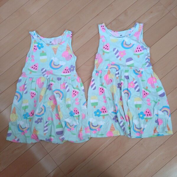 H&M キッズ ワンピース ノースリーブ 110 116 120