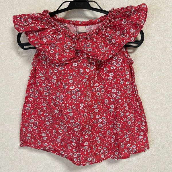 petit maim 夏用トップス 120 プティマイン 薄手 フリル カットソー