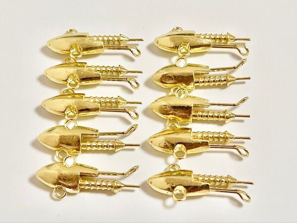 No.158 ジグヘッド 10g 10個セット シーバス フラットフィシュ ハンドメイト バイブレーション お徳用 オリジナル