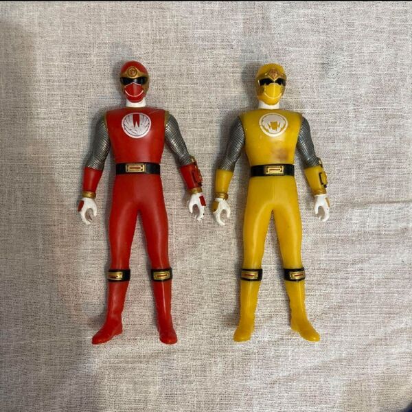 スーパー戦隊 フィギュア ソフビ 忍風戦隊ハリケンジャー まとめて バンダイ ハリケンレッド ハリケンイエロー