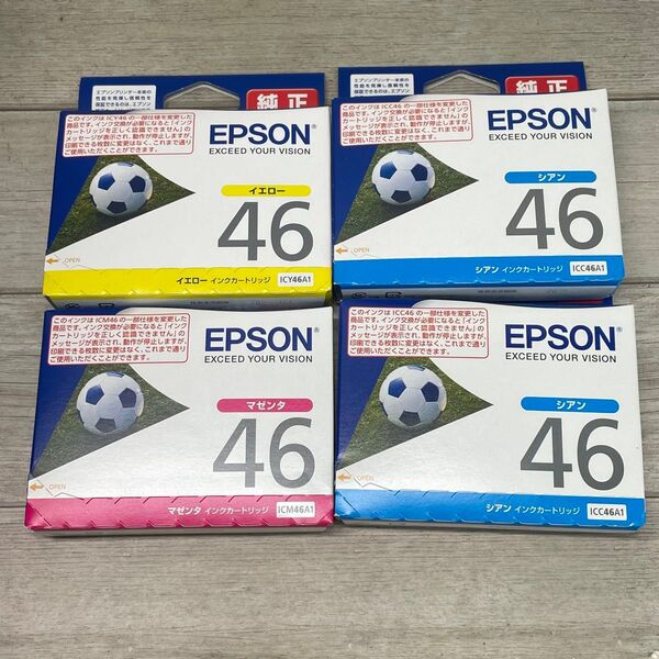 【期限切れ】純正 EPSON インクカートリッジ ICC46A1 ICY46A1 ICY46A1 ICM46AI 4個 エプソン