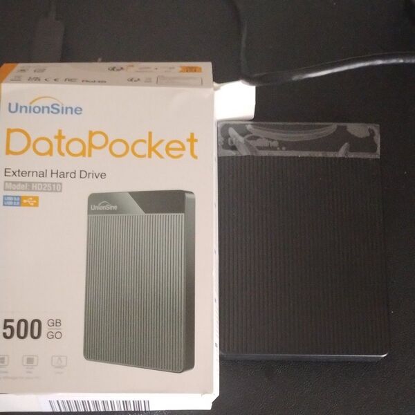 UnionSine 外付けHDD 500GB 【ブラック】