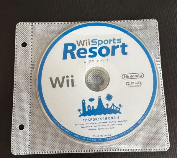 Wii☆Wiiスポーツリゾート★任天堂☆ケースなし★現状品☆ソフトのみ Nintendo