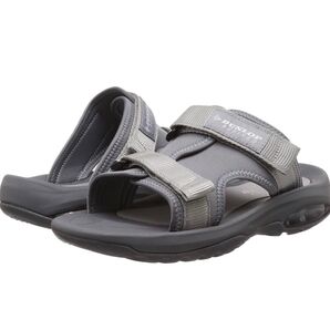 【新品】DUNLOP メンズ サンダル <26.0〜26.5cm程度> <グレー >マジックテープ