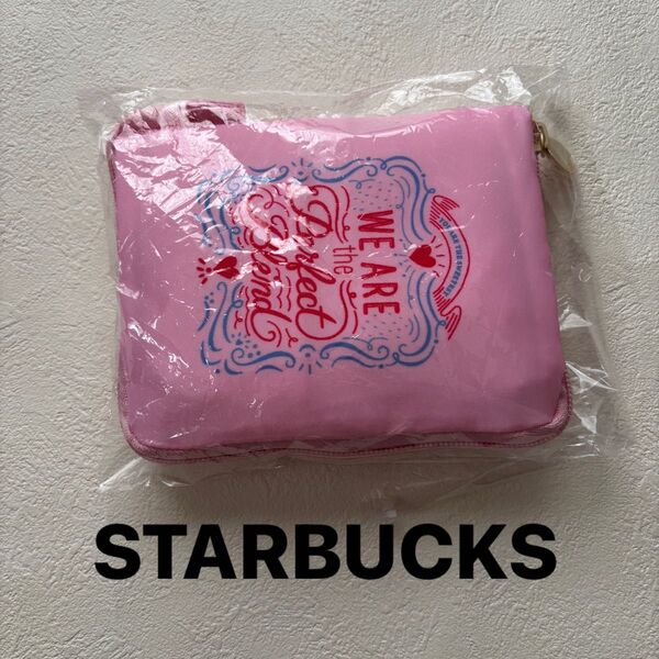 STARBUCKS スターバックス スタバ バレンタイン2022TO GOポケッタブルエコバッグ ピンク