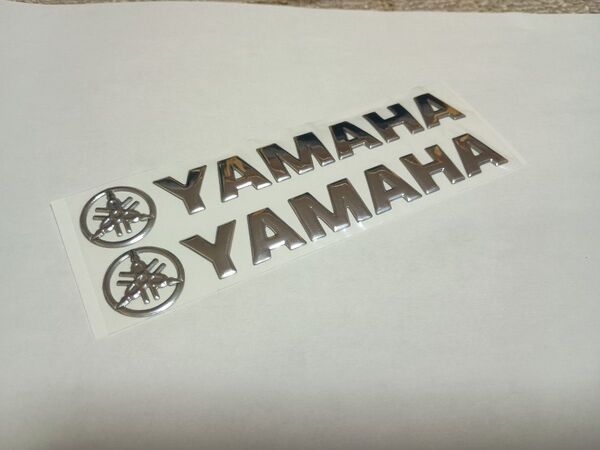 YAMAHA ヤマハ バイク 3Dステッカー エンブレム バイクステッカー 2枚セット シルバー 送料無料