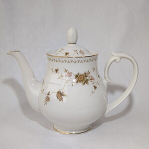 ノリタケ コンテンポラリー ティーポット 大サイズ くすみ系カラー 花柄 美品