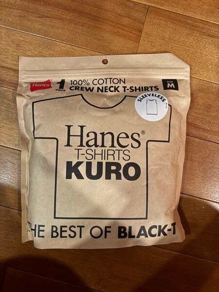 hanes kuro ノースリーブ tシャツ Mサイズ ヘインズ クロ 黒
