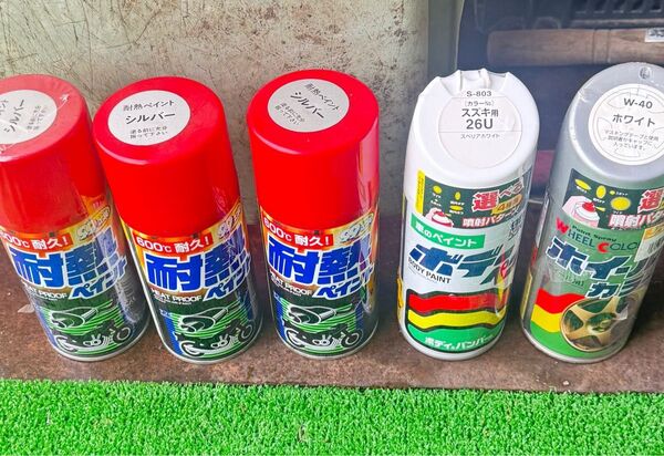 耐熱塗料 ソフト99 ペイント等 5本セット 耐熱性スプレー3本 ホイールカラー ボディーペイント白色