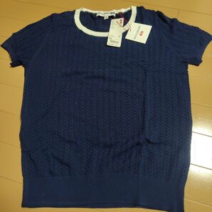 INES DE LA FRESSANGE ネイビー半袖ニット XL ユニクロ