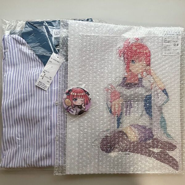 五等分の花嫁 UNDER GROUND CIRCUS アパレルコラボシャツ&BIGアクリルスタンド&特典缶バッジ 中野二乃
