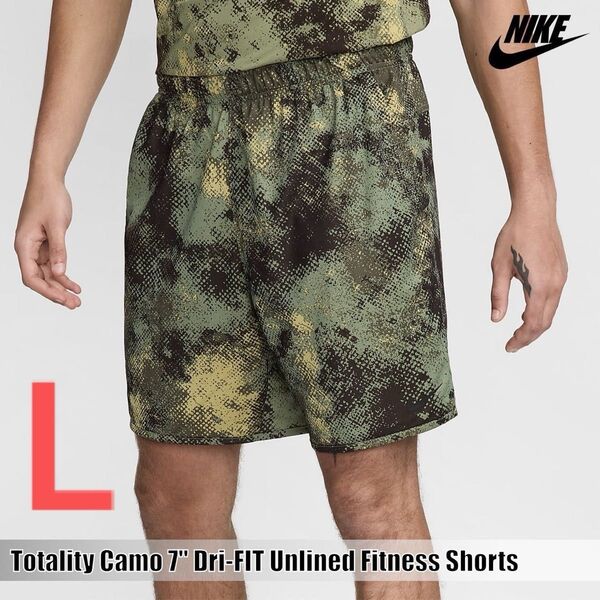 ナイキ メンズ フィットネス ショートパンツ NIKEカモ新品 L エクササイズ ランニング 軽量