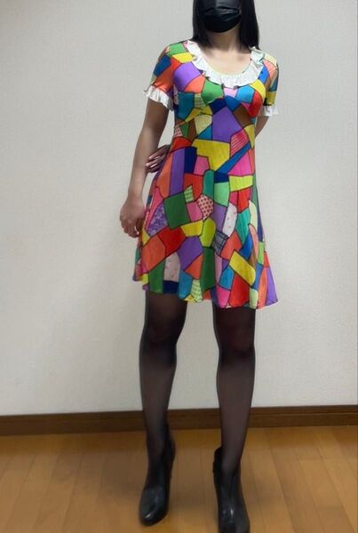 JEREMY SCOTT シルク 半袖ワンピース