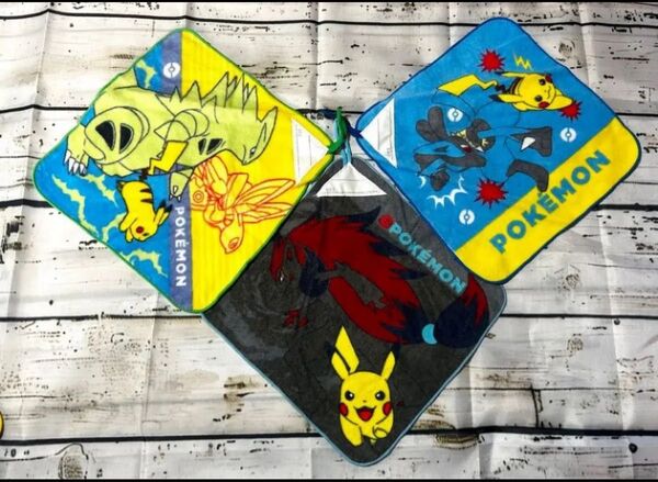 ループ付きタオル ポケモン ピカチュウ ハンカチ ルカリオタオル ミニタオル ポケットモンスター ルカリオ