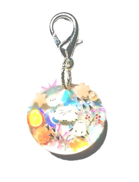 (2019)可愛いシマエナガのチャームです♪ハンドメイド レジン 鳥 ファスナーチャーム