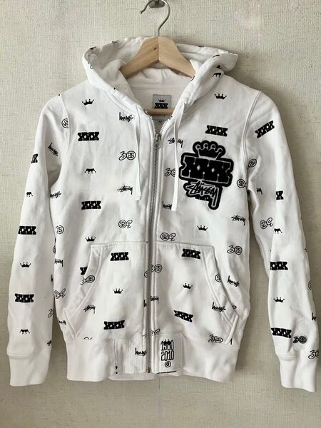 stussy 30th Anniversary 総柄ジップアップパーカー ZIP UP HOODIE ジップアップパーカー