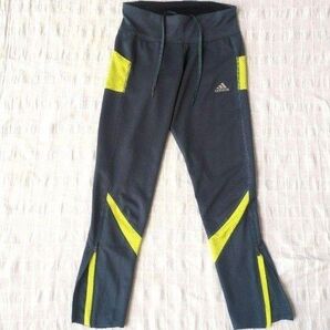 adidas アディダス トレーニングタイツ 七分丈 レギンス グレー イエロー レディース
