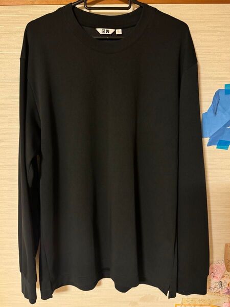 UNIQLO U エアリズムコットンクルーネックTシャツ ブラック Lサイズ