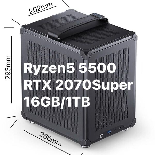 ITX ゲーミングPC Ryzen5 5500 RTX 2070Super 16GB/1TB