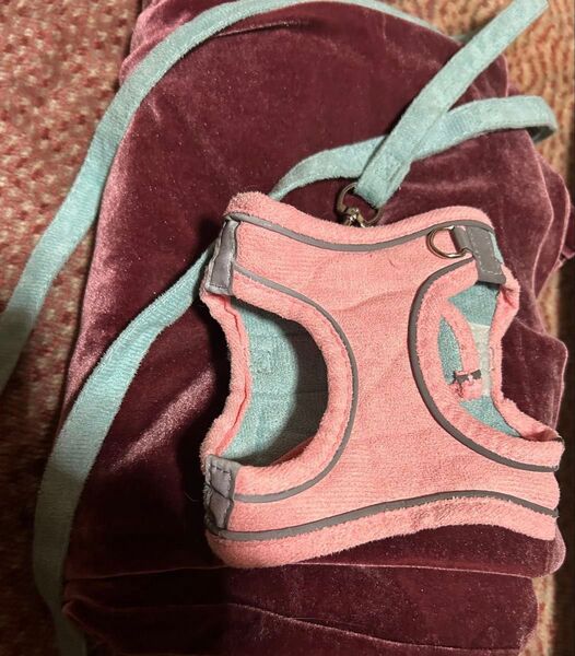 ハーネス リード セット M 小型 犬 猫 うさぎ 小動物 散歩 ピンク 水色 ペット 可愛い ペット用ハーネス 柔軟 調節可能