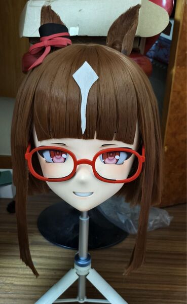 即納 全頭マスク カツラ付き ロック付き コスプレ 変身 仮装 着ぐるみ
