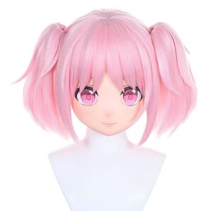 【在庫あり】全頭面 鹿目まどか 着ぐるみ マスク コスプレ 鍵つき マスク コスプレ ウィッグ 着ぐるみ kigurumi