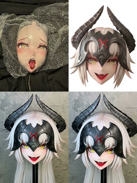硬質全頭面 FGO 2個顔交換 kigurumi 着ぐるみ マスク コスプレ