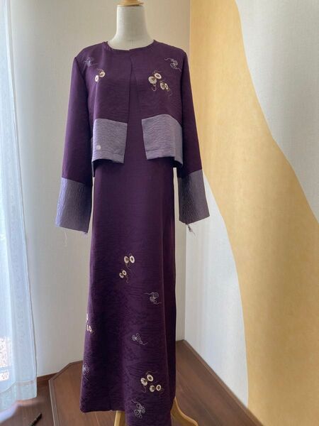 2つのお着物からロングドレス ボレロ付き