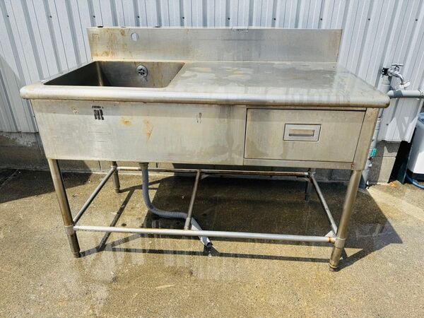 1槽 ステンレス シンク 125cm 洗い場 家庭用 業務用 厨房 飲食