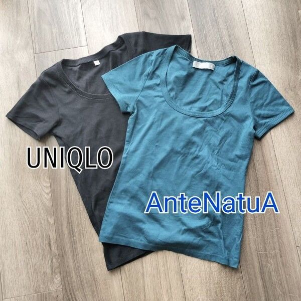 Tシャツ 2点セット サイズS 半袖 AnteNatuA(アンテナチュア)、UNIQLO(ユニクロ)