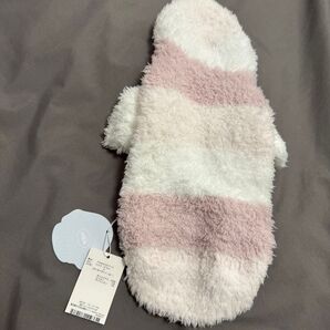 gelato pique ボーダーアラン ポンチョ S gelatopiqu ジェラピケ フリース服 ホワイトとピンク
