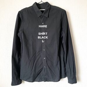 【HARE】ハレ 長袖シャツ 無地 ロック カジュアル ストリートファッション 匿名配送 メンズ ブラック 黒 L
