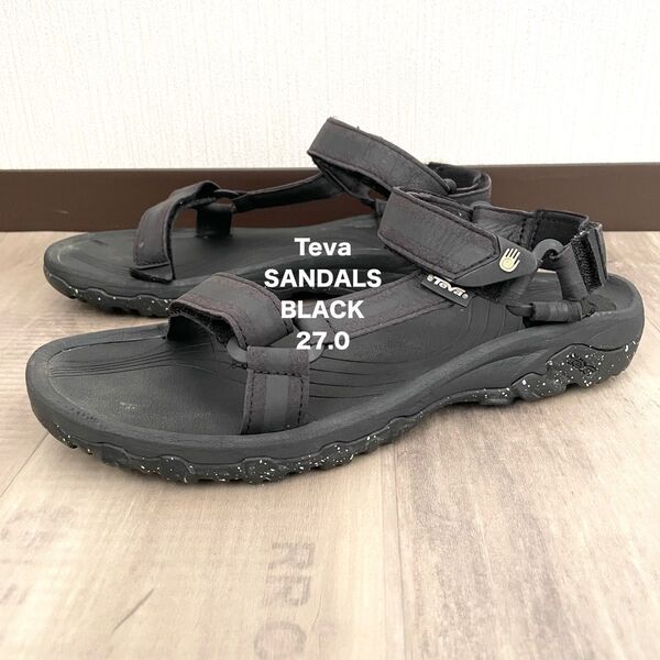 【Teva】テバ スポーツサンダル 夏靴 アウトドア レジャー カジュアル 匿名配送 ブラック 黒 27.0 メンズ