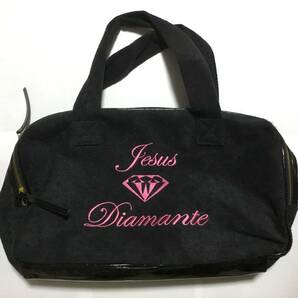 JESUS DIAMANTE ジーザスディアマンテ バッグ トラベルバッグ ブラック ピンク ディアマンテ の画像1